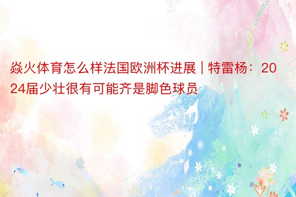 焱火体育怎么样法国欧洲杯进展 | 特雷杨:2024届少壮很有可能齐是脚色球员
